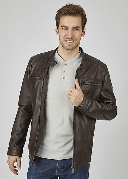 bugatti Lederjacke BUALBERTO (1-St) mit Druckknopfriegeln günstig online kaufen