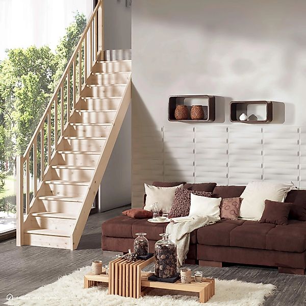 Treppen Intercon Holztreppe Casablanca Raumspartreppe Fichte Massiv Naturbe günstig online kaufen