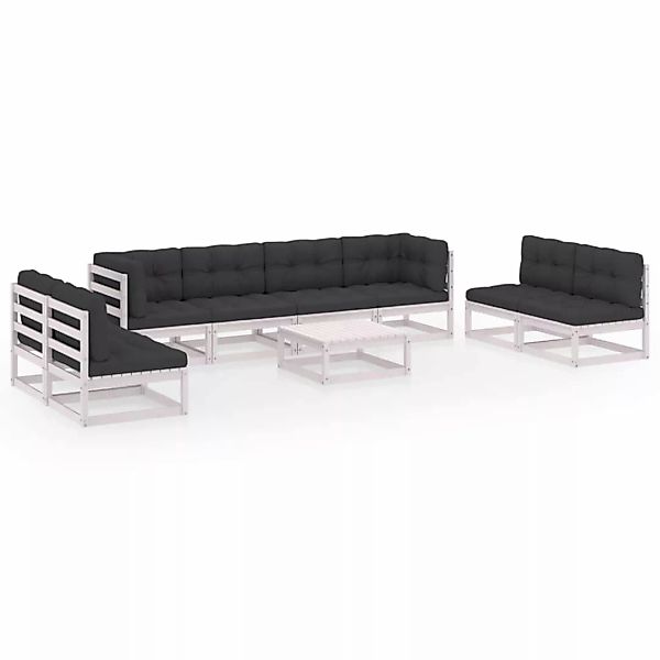 9-tlg. Garten-lounge-set Mit Kissen Kiefer Massivholz günstig online kaufen