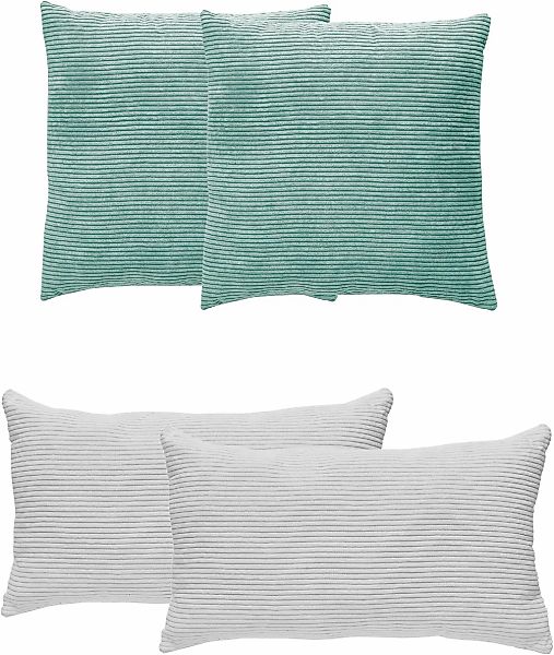 Andiamo Dekokissen "Cord Kissen Emy, 4er Set, Kissenhülle mit Füllung" Sofa günstig online kaufen