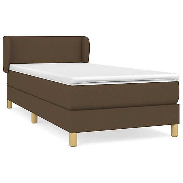 vidaXL Boxspringbett mit Matratze Dunkelbraun 90x200 cm Stoff1372126 günstig online kaufen