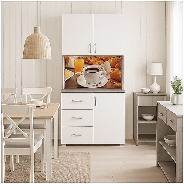 HTI-Living Hochschrank Küchenbuffet 3 Schubladen Blanca günstig online kaufen