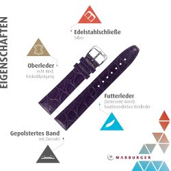 MARBURGER Uhrenarmband 12mm Leder Kroko (Caiman) günstig online kaufen