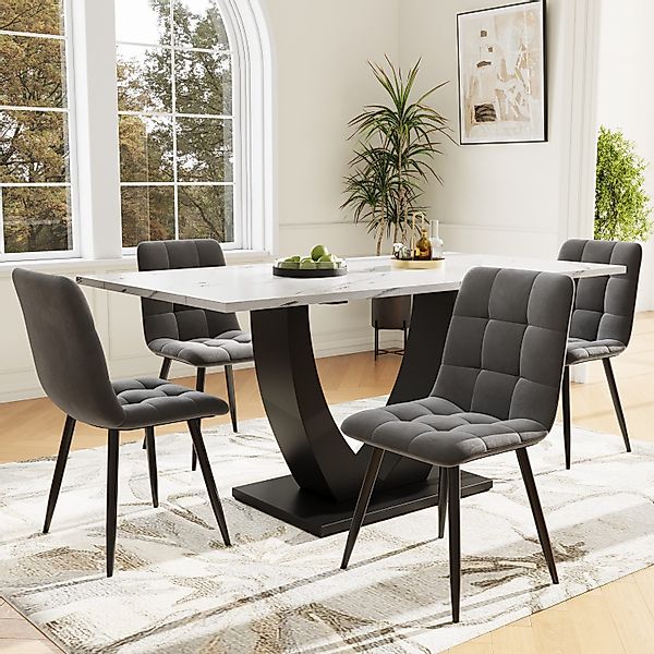 MODFU Esstisch Moderne Esstisch,Küchentisch,Esstisch-Set (Modernes 5-teilig günstig online kaufen
