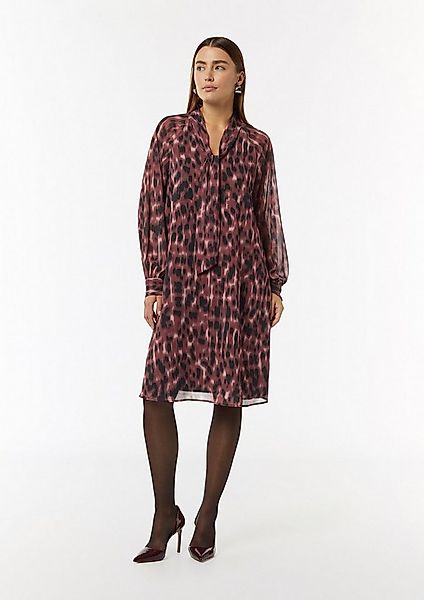 comma Minikleid Kleid Gemustertes Chiffonkleid mit Schluppe günstig online kaufen