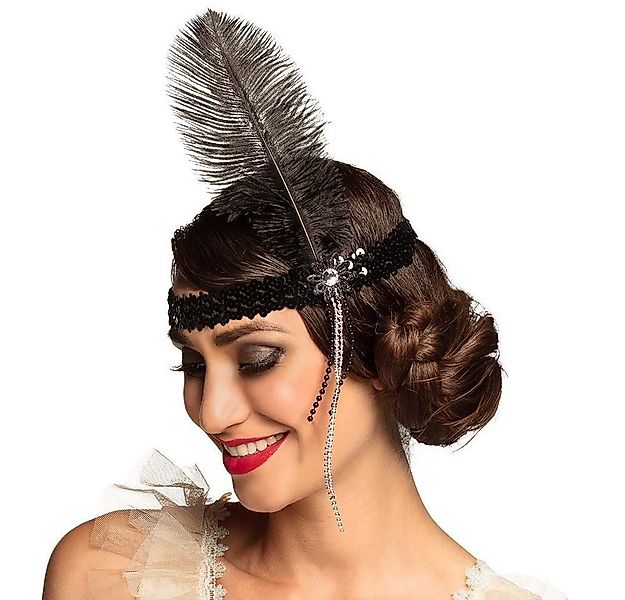 Boland Kostüm Stirnband Flapper - für Erwachsene - schwarz günstig online kaufen