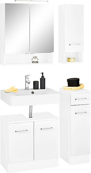 welltime Badmöbel-Set »Ribera«, (4 St.), Spiegelschrank, Waschplatz, Hänges günstig online kaufen