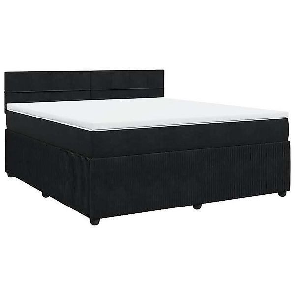 vidaXL Bett Boxspringbett mit Matratze Schwarz 180x200 cm Samt günstig online kaufen