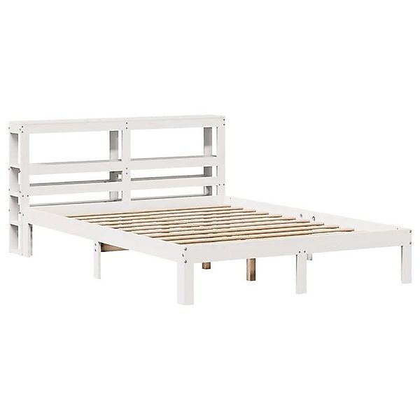 vidaXL Bett Bettgestell mit Kopfteil ohne Matratze Weiß 135x190 cm günstig online kaufen