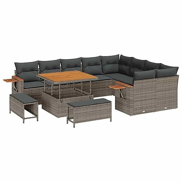 vidaXL Gartensofa-set mit Kissen 12-Tlg Grau 3363208 günstig online kaufen