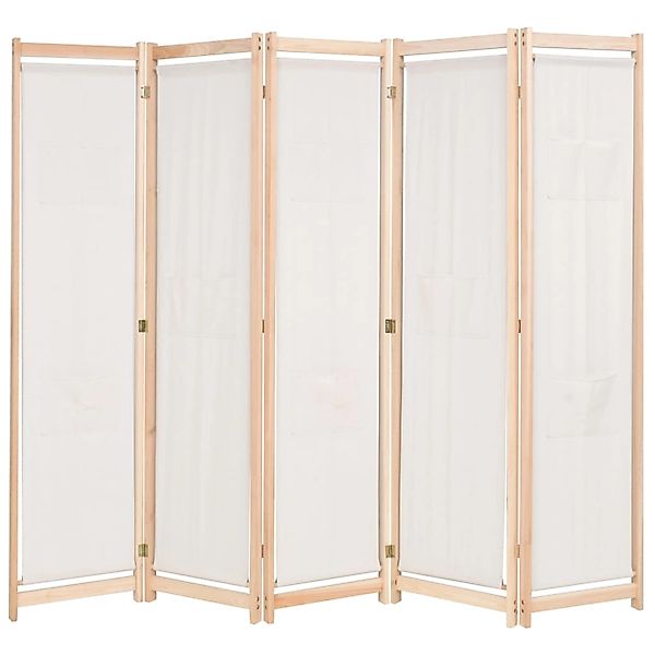 VidaXL 5-teiliger Raumteiler Creme 200 x 170 x 4 cm Stoff günstig online kaufen