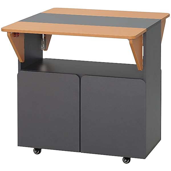 HOMCOM Klappbarer Platzspartisch für maximal 4 Personen mit 4 Rollen, Verst günstig online kaufen