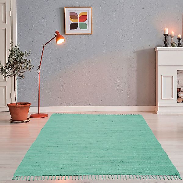 THEKO Teppich "Happy Cotton Fleckerl, handgewebt" rechteckig 5 mm Höhe Flac günstig online kaufen