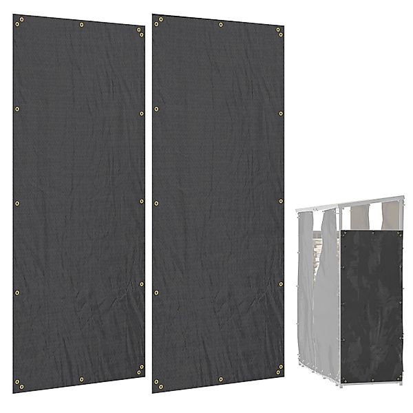 Outsunny Kaminholzregal Abdeckung 2er-Set Wasserdicht Polyester Schwarz günstig online kaufen