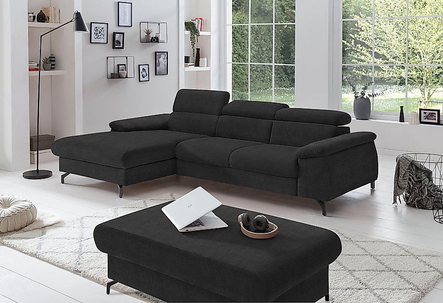 COTTA Ecksofa "Kitty L-Form, B: 242 cm" mit Kopfteilverstellung, optional B günstig online kaufen