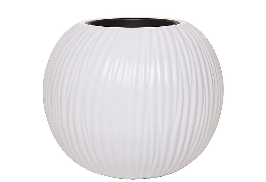 VIVANNO Pflanzkübel Fiberglas VITRO Rund - Weiß Matt Mit Muster (1 St), 50x günstig online kaufen