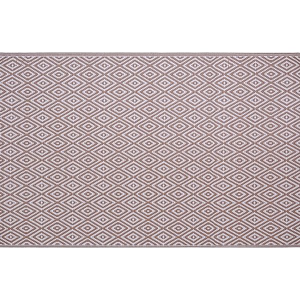 Outdoor-Teppich 120 cm x 180 cm Beige-Weiß Raute günstig online kaufen