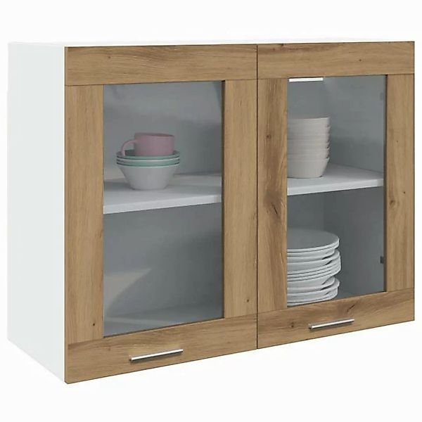 vidaXL Hängeschrank Hängeglasschrank Küchenschrank Artisan-Eiche 80x31x60 c günstig online kaufen