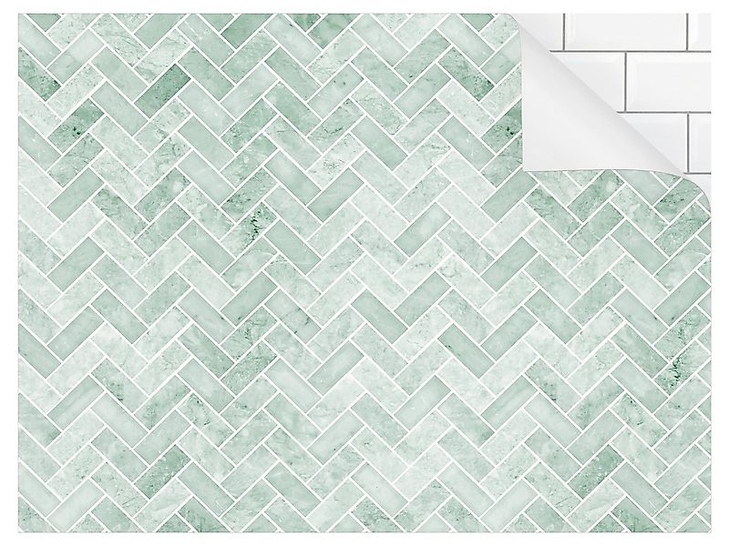 Bilderdepot24 Küchenrückwand grün dekor Abstrakt Fliesenoptik Steinoptik Ma günstig online kaufen