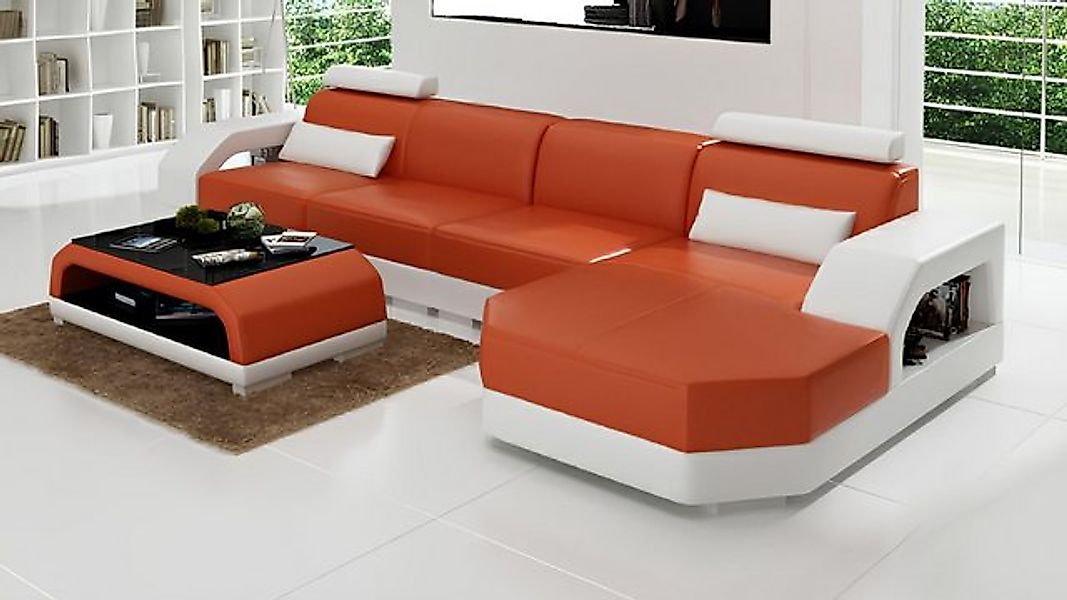 JVmoebel Sofa LEDERSOFA XXL WOHNLANDSCHAFT GARNITUR LEDER GARNITUR ECKCOUCH günstig online kaufen