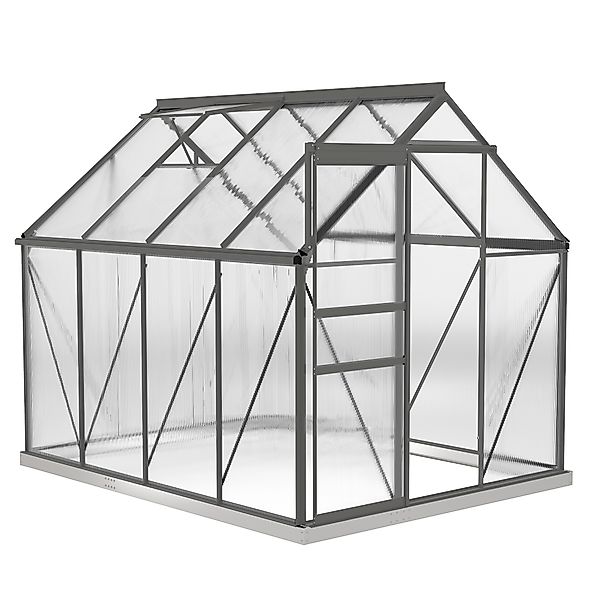 Outsunny Gewächshaus aus Polycarbonat 4,8 m² Maße 1,9L x 2,53B x 1,99H m mi günstig online kaufen