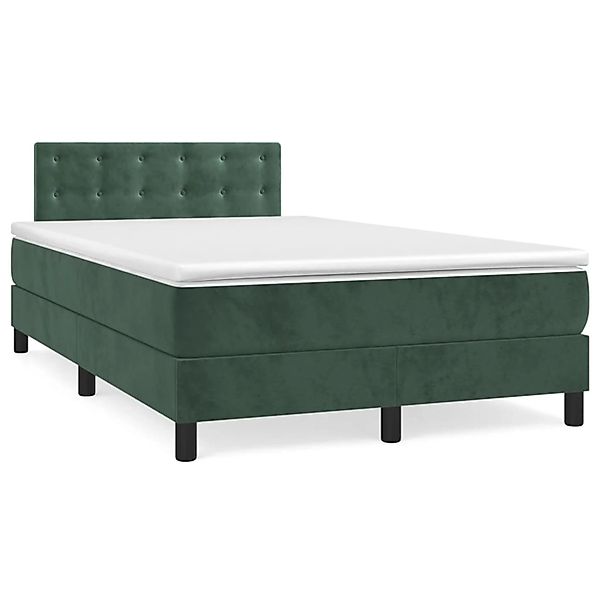 vidaXL Boxspringbett mit Matratze Dunkelgrün 120x200 cm Samt1390050 günstig online kaufen