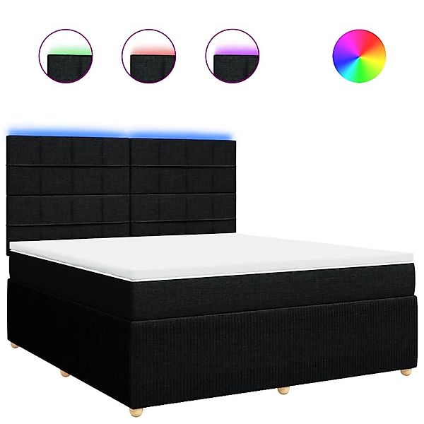 vidaXL Boxspringbett mit Matratze Schwarz 180x200 cm Stoff 3294437 günstig online kaufen