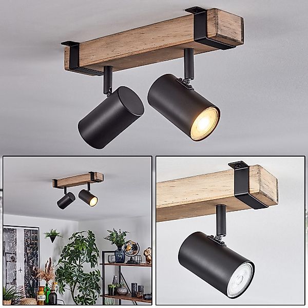 hofstein Deckenleuchte Deckenlampe verstellbar aus Metall/Holz günstig online kaufen