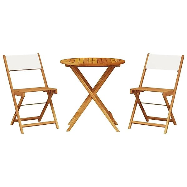 vidaXL 3-tlg Bistro-Set CremeWeiß Stoff und Massivholz Modell 8 günstig online kaufen