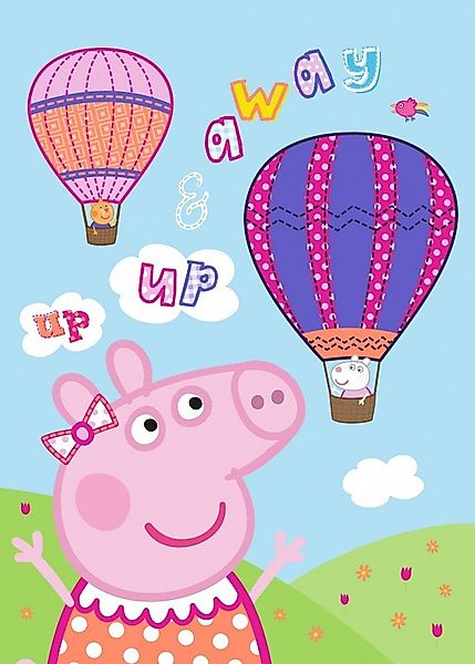 Kinderdecke Peppa Wutz Ballon Fleecedecke Warm Kuscheldecke Heißluftballon günstig online kaufen