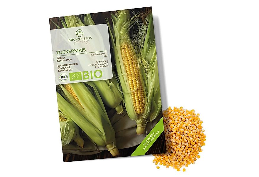 Growgreens Gemüsesamen BIO Zuckermais Samen (Golden Bantam) - Mais Saatgut günstig online kaufen