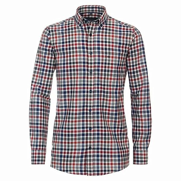 CASAMODA Flanellhemd Große Größen Herren Flanellhemd rot-blau-grau kariert günstig online kaufen