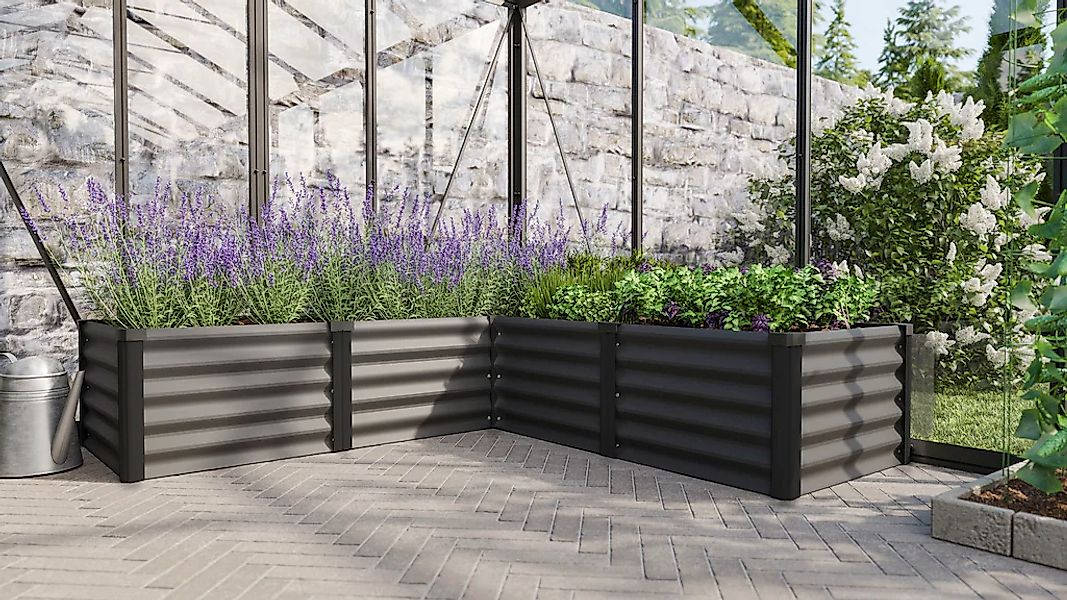 Vitavia Hochbeet "Meta In&Out 401 M" BxTxH: 185x185x40 cm, granit/schwarz günstig online kaufen