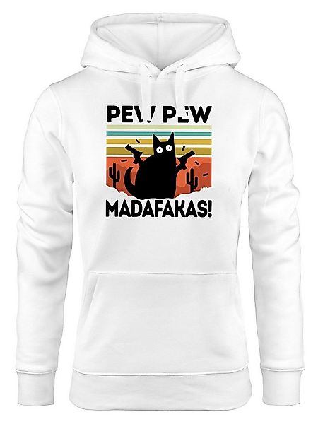 MoonWorks Hoodie Kapuzen-Pullover Damen Pew Pew Madafakas! schwarze Katze S günstig online kaufen