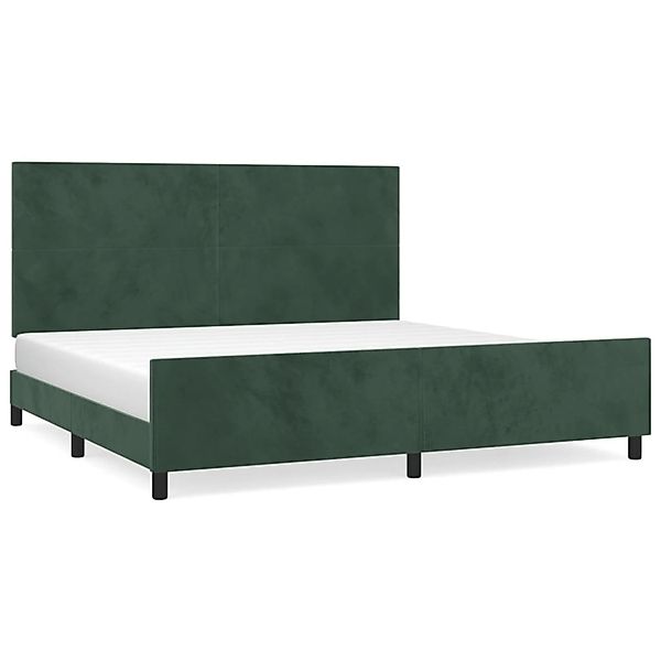 vidaXL Bettgestell mit Kopfteil Dunkelgrün 200x200 cm Samt Modell 41357320 günstig online kaufen