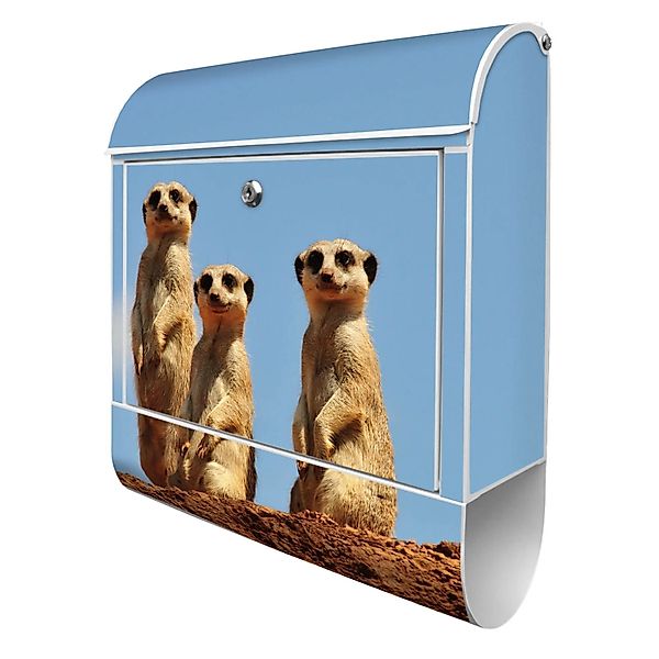 Banjado Design Briefkasten Weiß Pulverbeschichtet 39x47x14cm 2 Schlüssel Mi günstig online kaufen