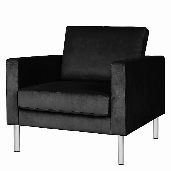 home24 Fredriks Sessel Portobello III Schwarz Samt 82x75x85 cm (BxHxT) günstig online kaufen