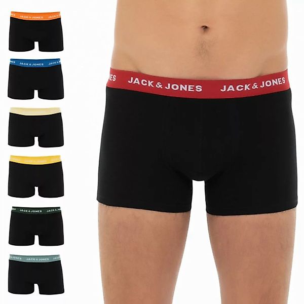 Jack & Jones 7-er Set Trunks Schwarz mit verschiedenfarbigem Webbund günstig online kaufen