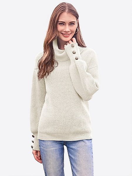 Imily Bela Sweater Damen Oversize Strickpullover mit Rollkragen (Packung, 1 günstig online kaufen