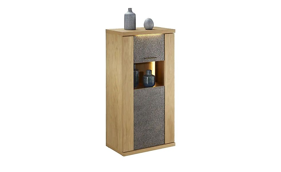 Woodford Vitrine  Rock ¦ holzfarben ¦ Maße (cm): B: 65 H: 131 T: 42.0 Schrä günstig online kaufen