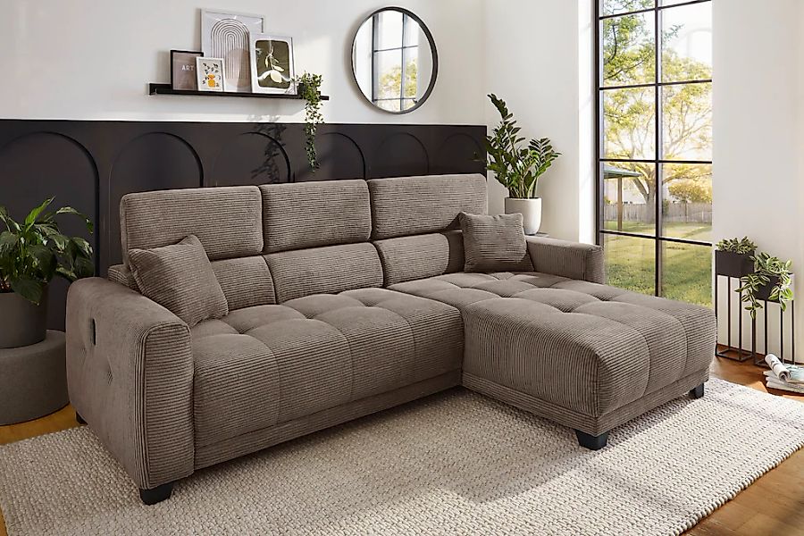 Jockenhöfer Gruppe Ecksofa "Cremona L-Form, B: 263 cm, mit 30 cm elektr. Si günstig online kaufen