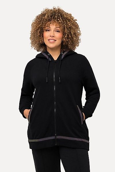 Ulla Popken Sweatjacke Hoodie Kapuze Regenbogen-Reflektorstreifen Langarm günstig online kaufen