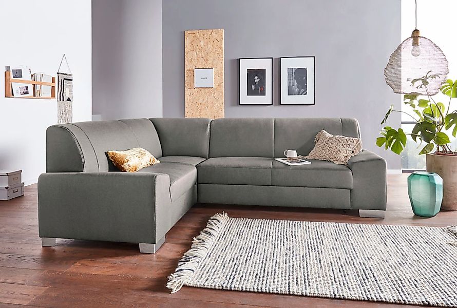 DOMO collection Ecksofa "Anzio L-Form, whlw. Bettfunktion, Federkern, hochw günstig online kaufen