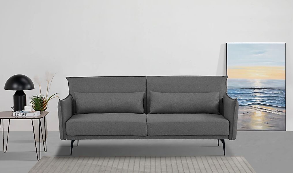 INOSIGN Schlafsofa "TULARE, 204 cm, klappbarer 3-Sitzer mit verstellbarer R günstig online kaufen