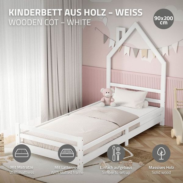 ML-DESIGN Spielbett Hausbett Holzbett mit Lattenrost günstig online kaufen