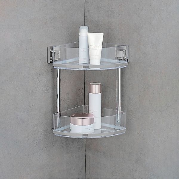 WENKO Eckregal "Vacuum-Loc Quadro" 2 Etagen günstig online kaufen