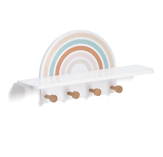 Zeller Present Wandgarderobe Kinder-Wandgarderobe - Rainbow - Weiß günstig online kaufen