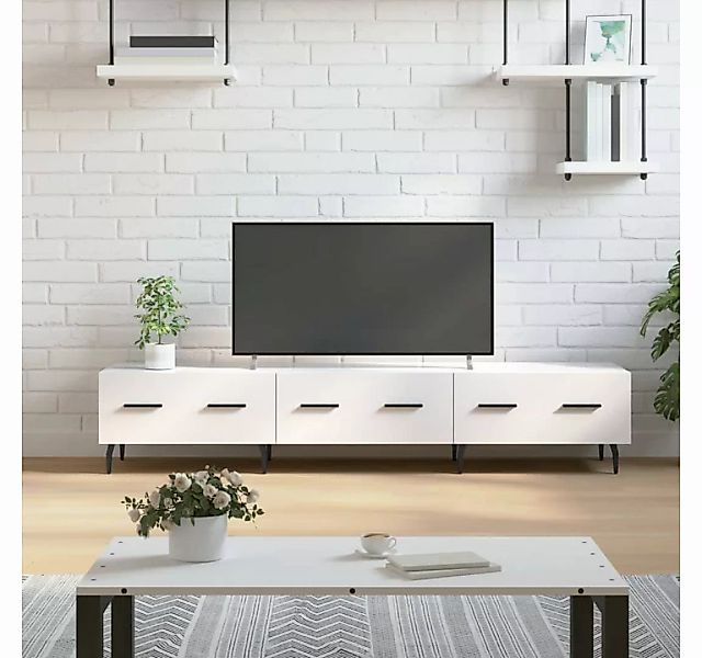 furnicato TV-Schrank Hochglanz-Weiß 150x36x30 cm Holzwerkstoff günstig online kaufen