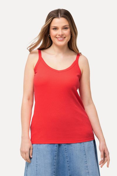 Ulla Popken Longtop Ripptop Slim V-Ausschnitt günstig online kaufen