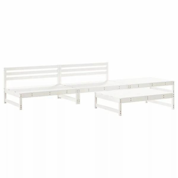 vidaXL 4-tlg Garten-Lounge-Set Weiß Massivholz Kiefer Modell 2 günstig online kaufen